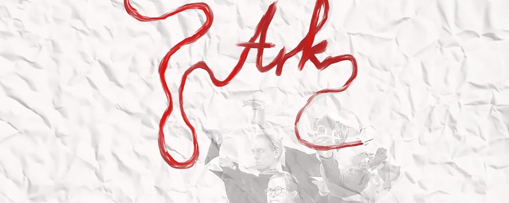 Ark written in red text, a couple of persons