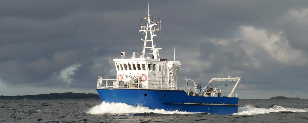 Research vessel Nereus cruising in the Koster fiord