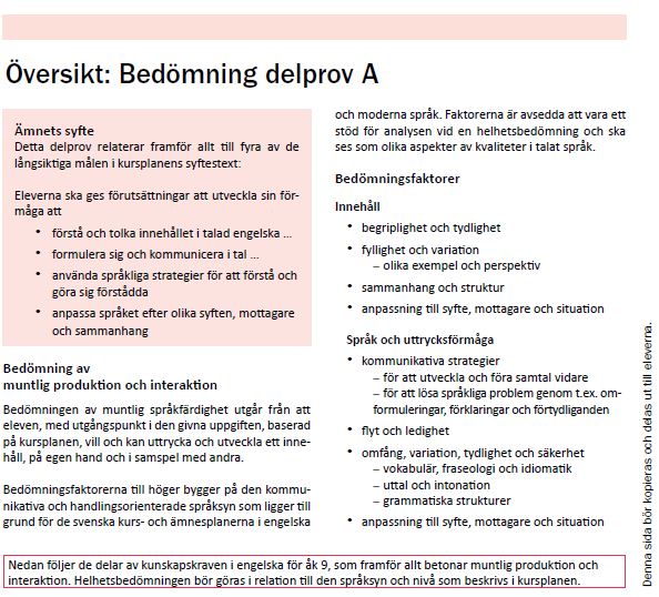 Nationellt Prov I Engelska För årskurs 9 | Projektet Nationella Prov I ...