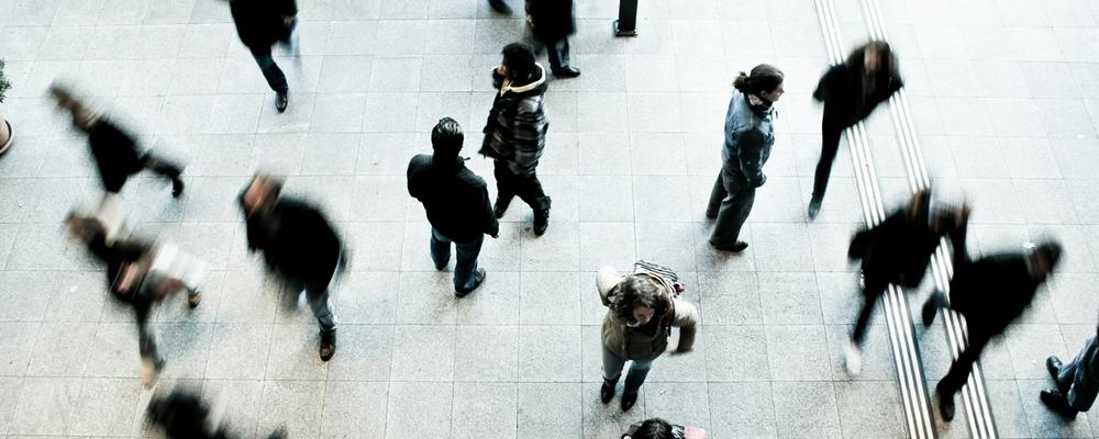 A group of people seen from above