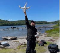 Researcher with drone. 