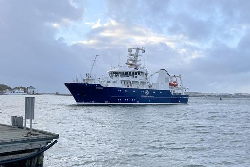Picture of the research vessel close to shore