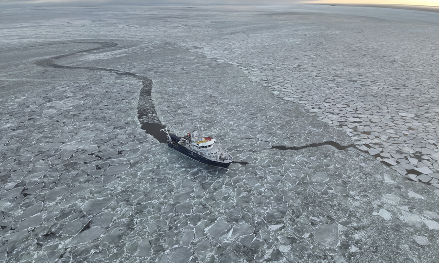Skagerak breaking ice in Bay of Bothnia 